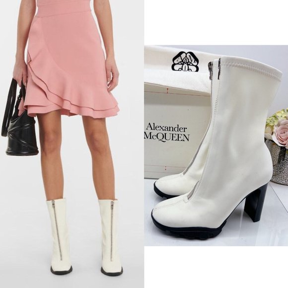 ALEXANDER MCQUEEN Scuba Stretch Zip Up Platform Sock Boot Womens EU 35.5 $1090 - Picture 1 of 11